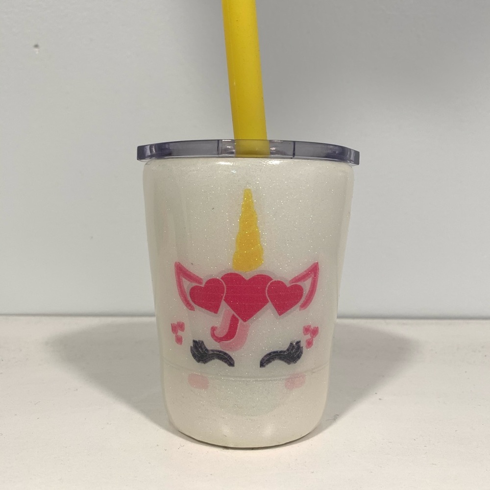 Kids Stainless Steel Unicorn  Glitter Tumbler Cup